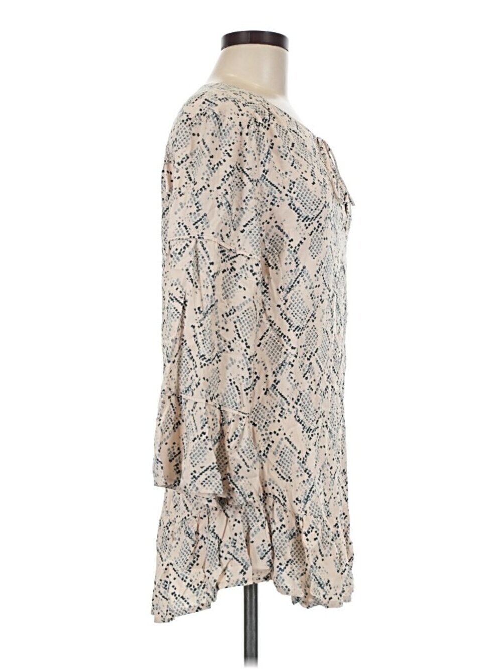 ViX Paula Hermanny Nusa Ruffle Snakeskin Swim Cover Up Tunic Nude Tan NWT - Picture 4 of 7